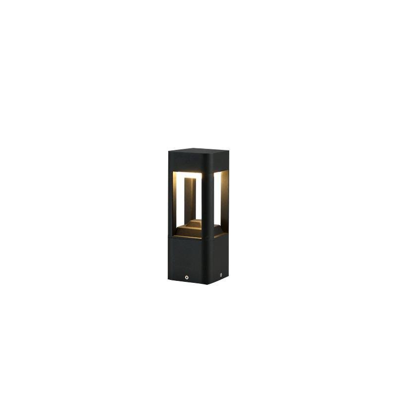 Black aluminum bollard landscape light, additional product view