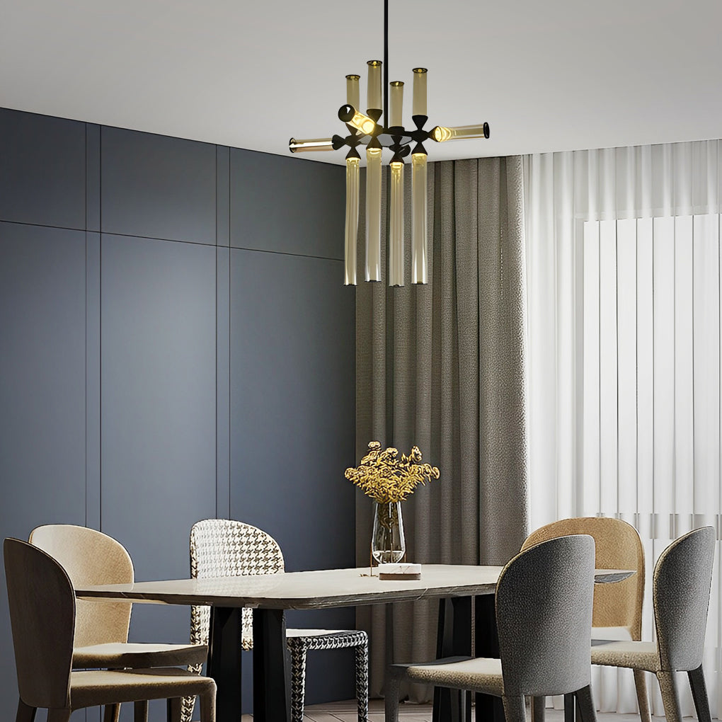 Spliced glass tube chandelier, second product view