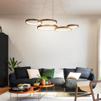 Iron and acrylic multi-ring chandelier, third product view