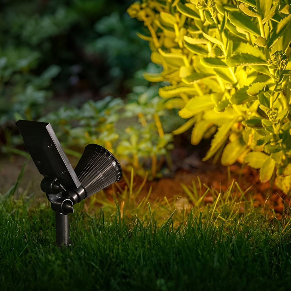 Solar Landscape Spotlights, Waterproof Modern LED Garden Uplights for Trees and Facades, Warm White or RGB Color Options