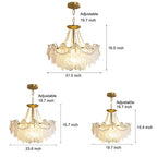 Electroplated metal and glass tiered French chandelier, seventh view