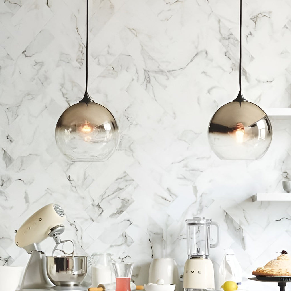 Single glass globe pendant light, main product view