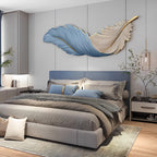 Backlit feather wall art lamp, main product view