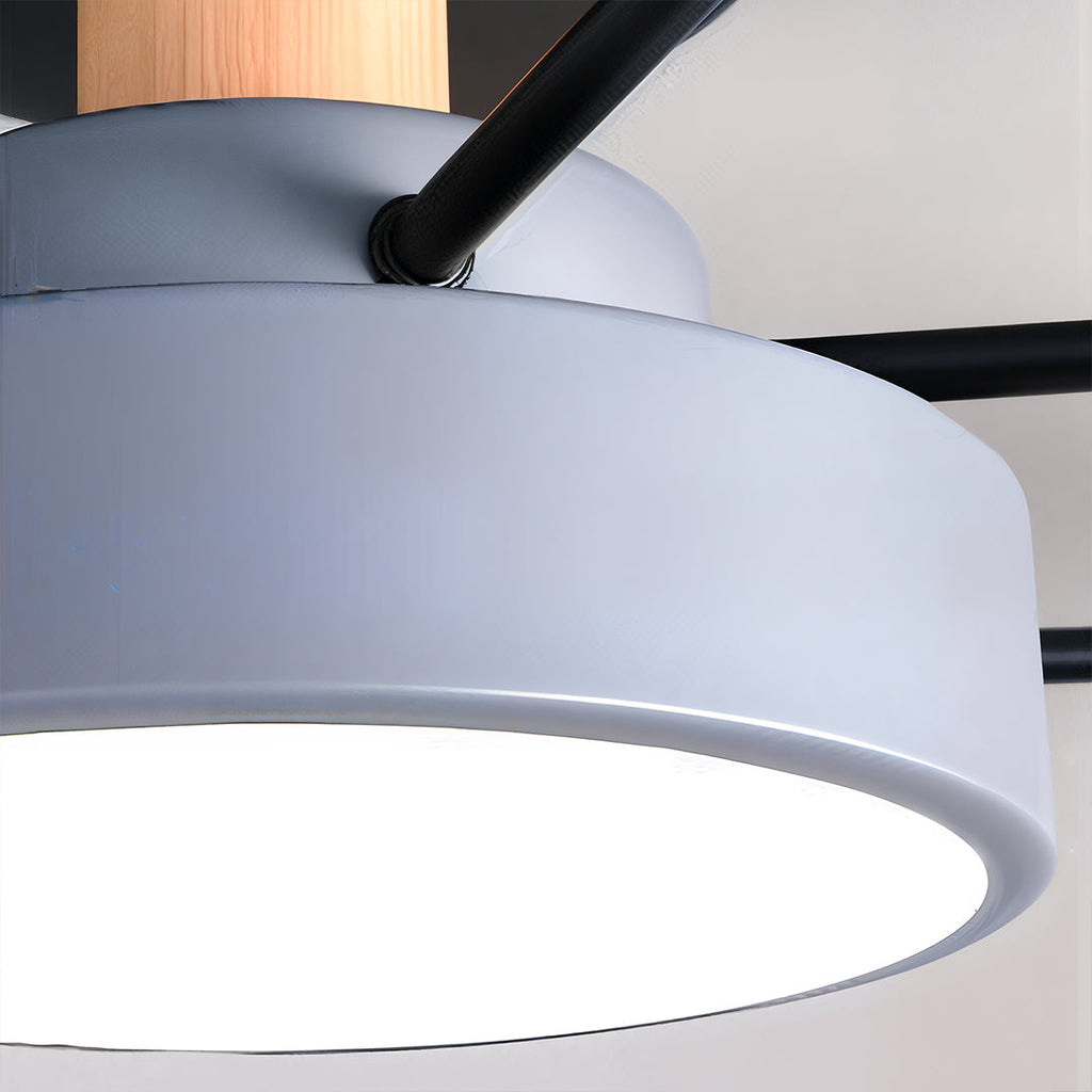 Sputnik Ceiling Light, Nordic Metal Artistic LED Chandelier for Kids Rooms and Nurseries, Flower-Form Design in Three Colors