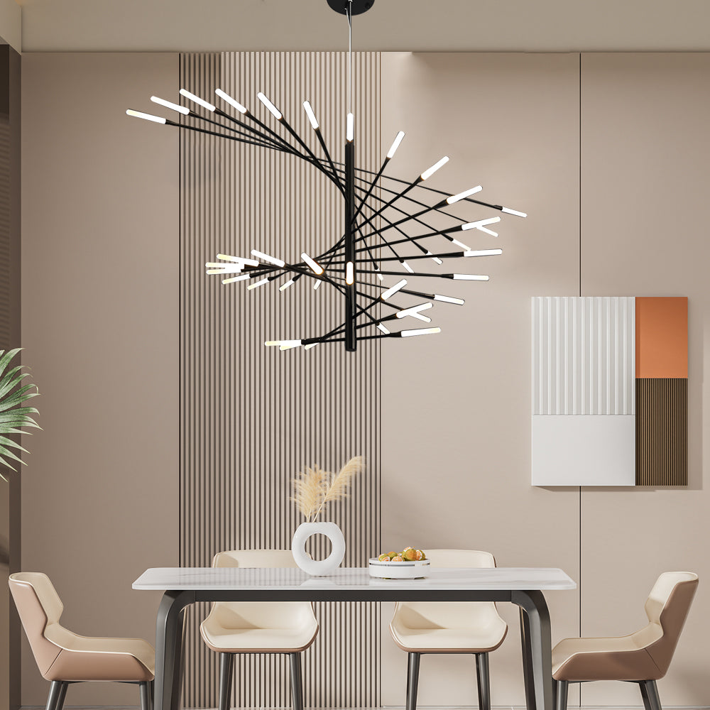 Iron and acrylic spiral sputnik chandelier, main product view