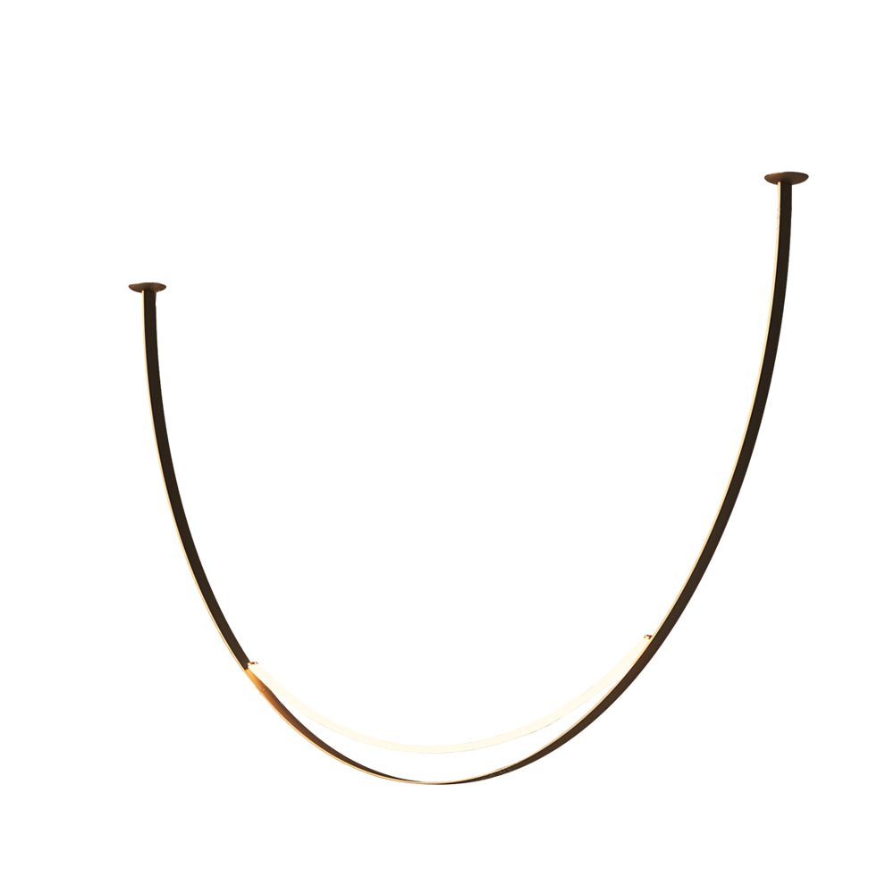 Iron and leather belt staircase pendant light, sixth product view