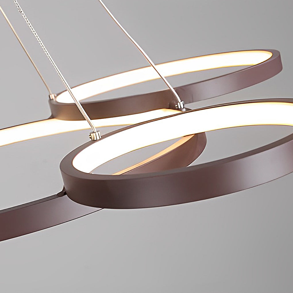 Iron and acrylic multi-ring chandelier, ninth product view