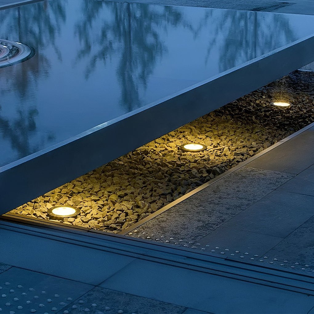 In-Ground Paver Lights, Recessed Stainless Steel Waterproof LED Deck and Path Lighting, IP67 Rated Set