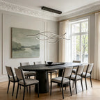 Curved wavy LED linear pendant light, main product view