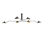 Black swing arm duckbill chandelier, sixth product view