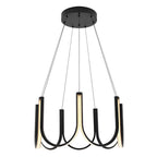 Black aluminium minimalist LED chandelier, eighth product view