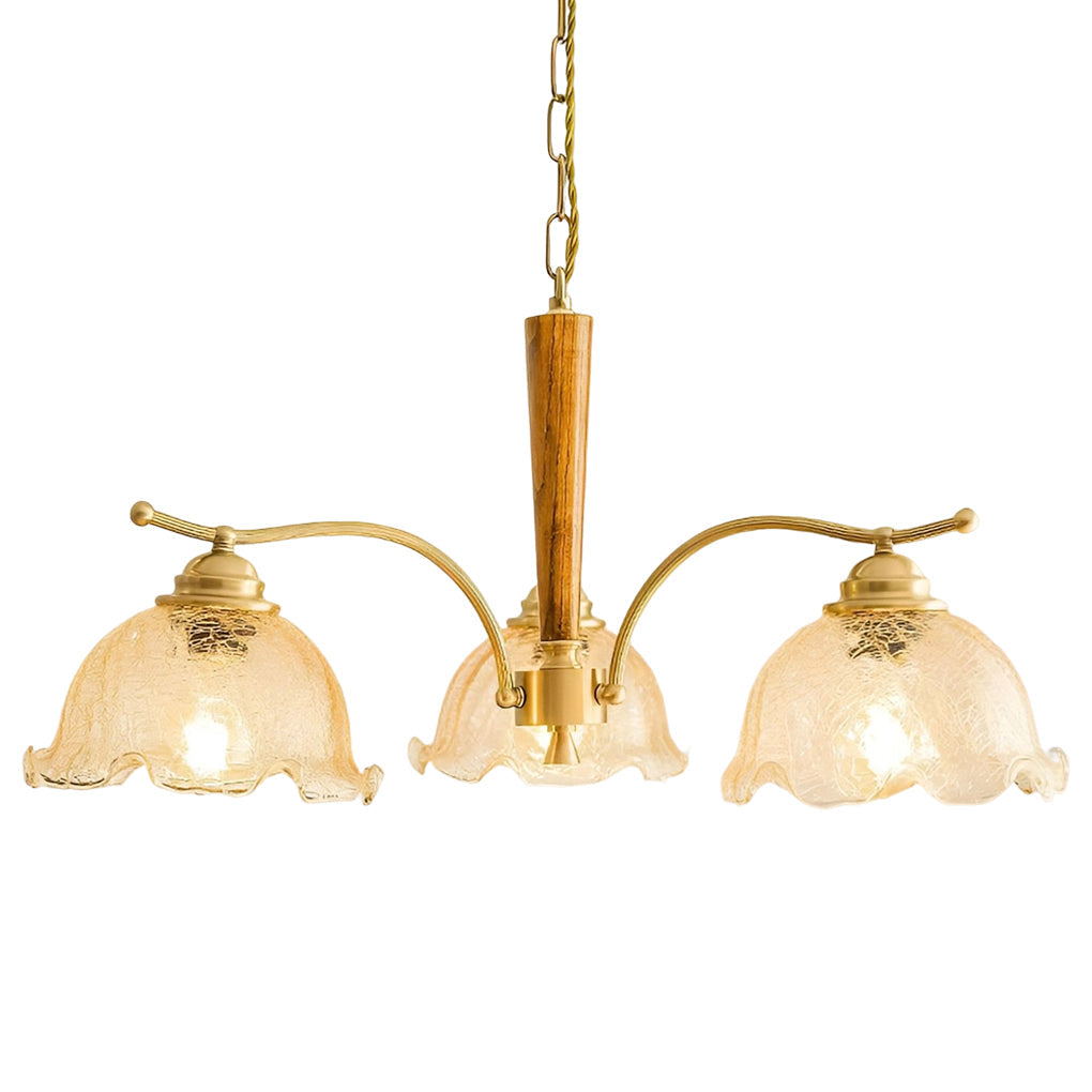 Vintage copper cracked glass chandelier, seventh product view