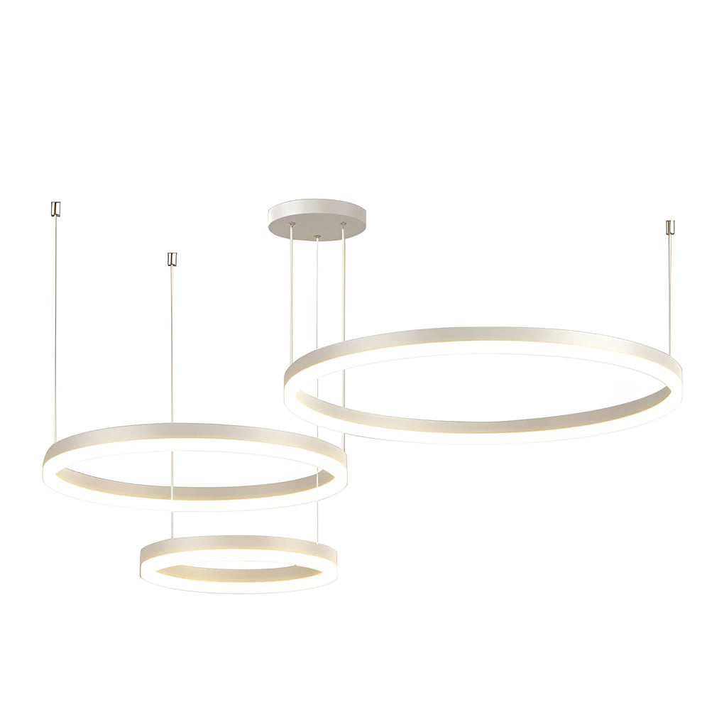 White iron concentric ring chandelier, seventh product view
