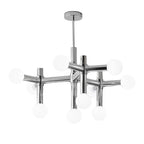 Chrome iron and glass globe sputnik chandelier, seventh view