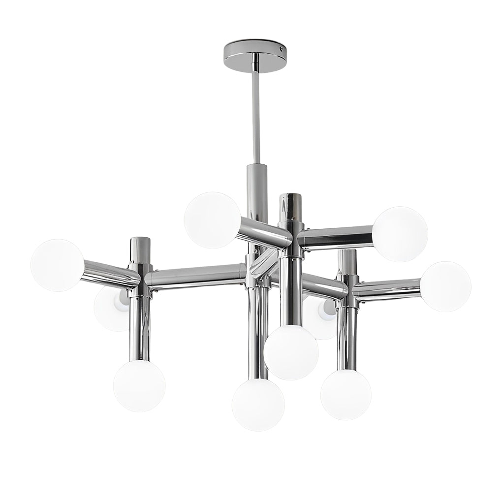 Chrome iron and glass globe sputnik chandelier, seventh view