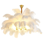 Copper frame feather chandelier, fifth product view