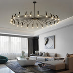 Minimalist adjustable metal LED chandelier, seventh product view