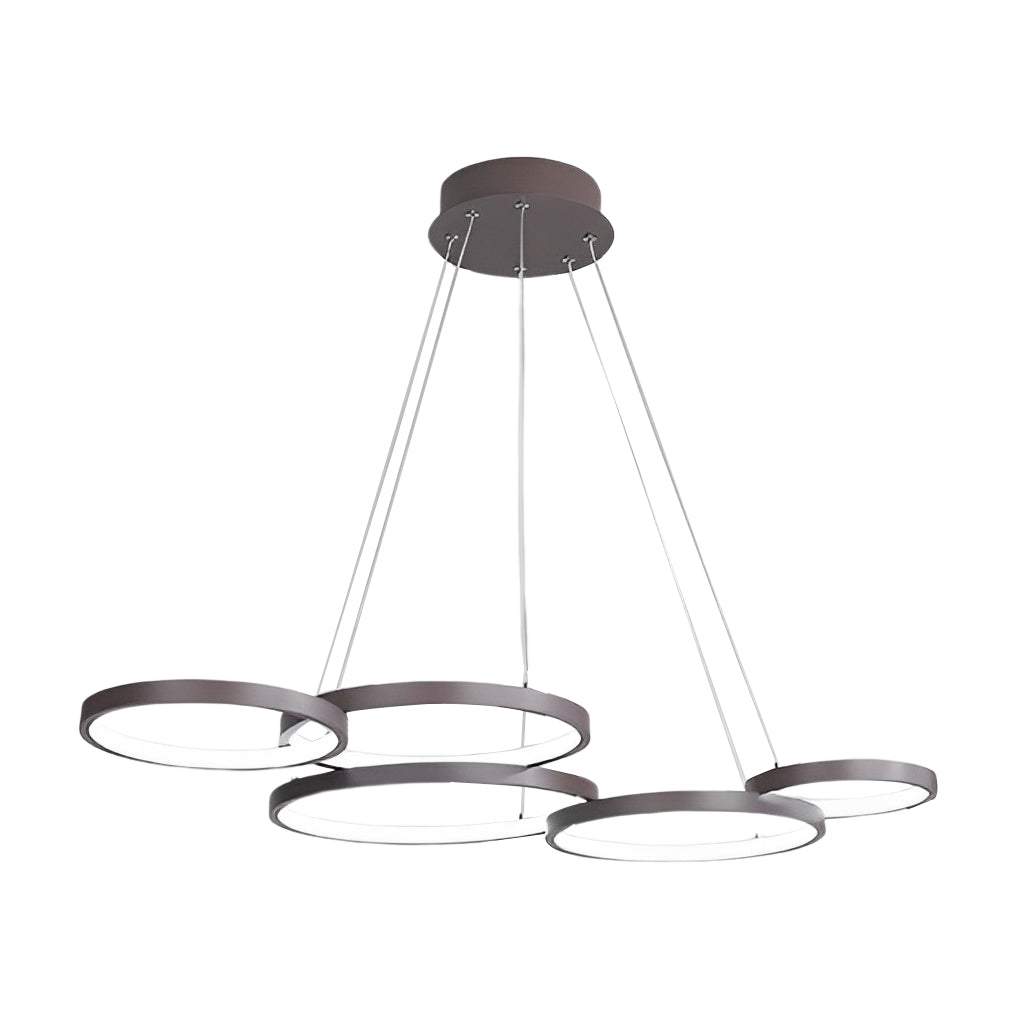 Iron and acrylic multi-ring chandelier, eighth product view