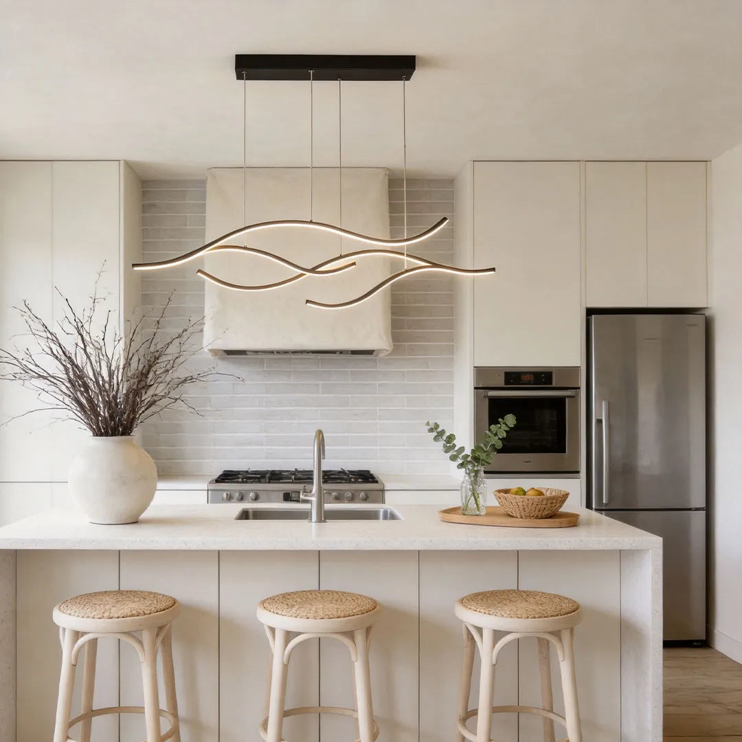 Wavy metal LED pendant light, fourth product view