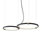 Black iron multi-ring circular chandelier, fifth product view