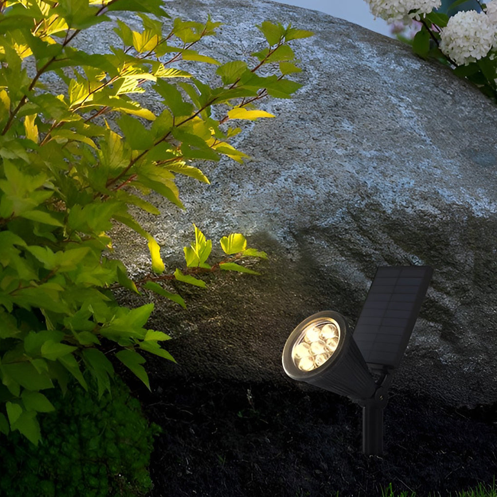 Solar Landscape Spotlights, Waterproof Modern LED Garden Uplights for Trees and Facades, Warm White or RGB Color Options