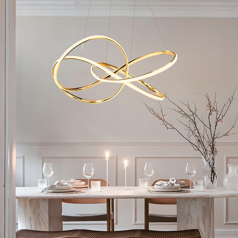 Curved ring LED chandelier, main product view