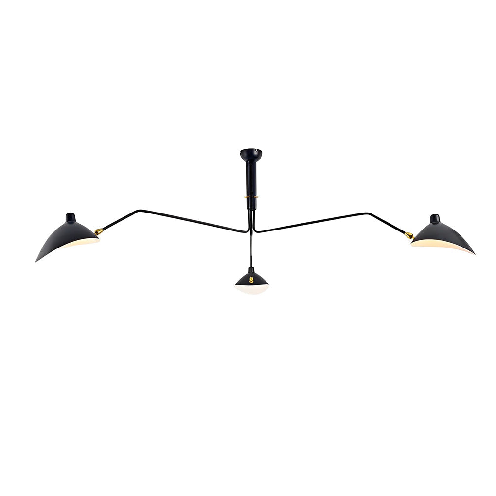 Black swing arm duckbill chandelier, fifth product view