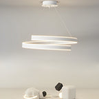 White iron rotating ring LED chandelier, main product view