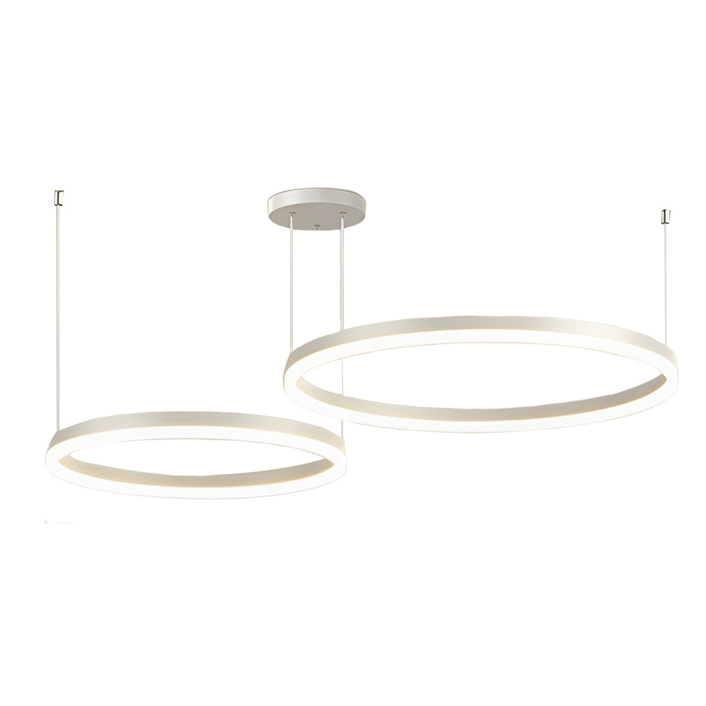 White iron concentric ring chandelier, sixth product view
