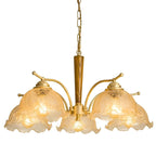 Vintage copper cracked glass chandelier, eighth product view