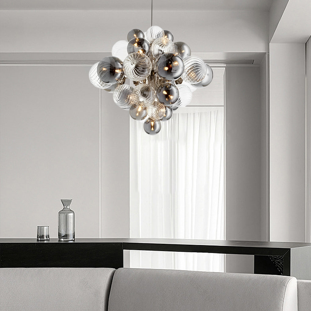 Post-modern glass bubble ball chandelier, second product view