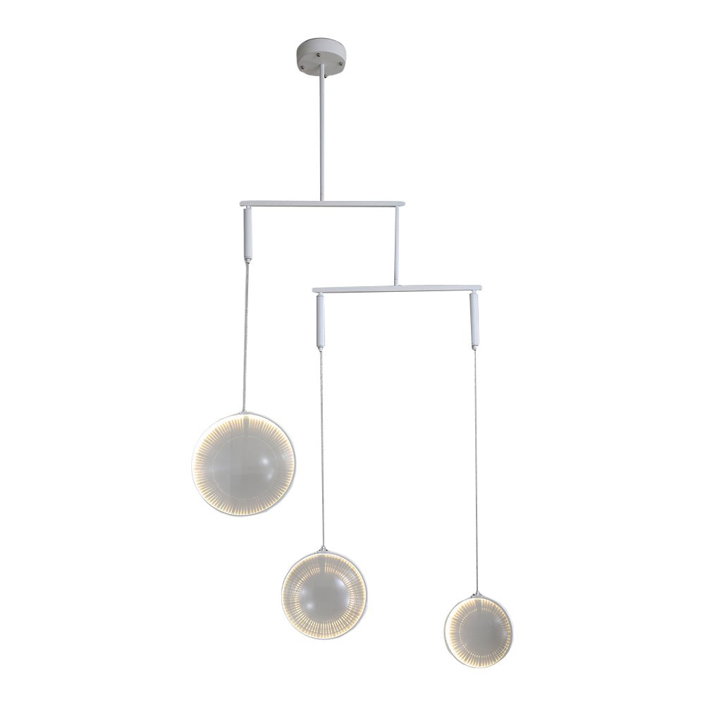 White acrylic ring LED focus chandelier, eighth product view