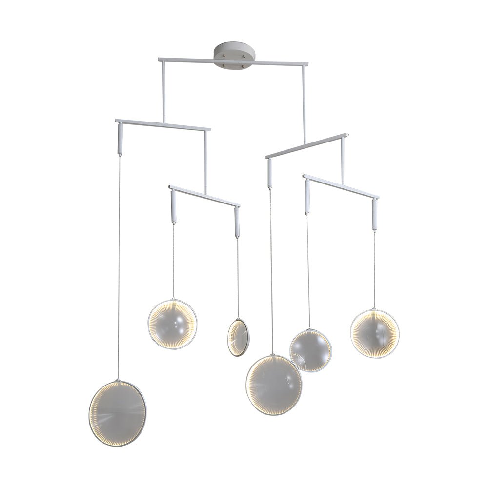 White acrylic ring LED focus chandelier, seventh product view
