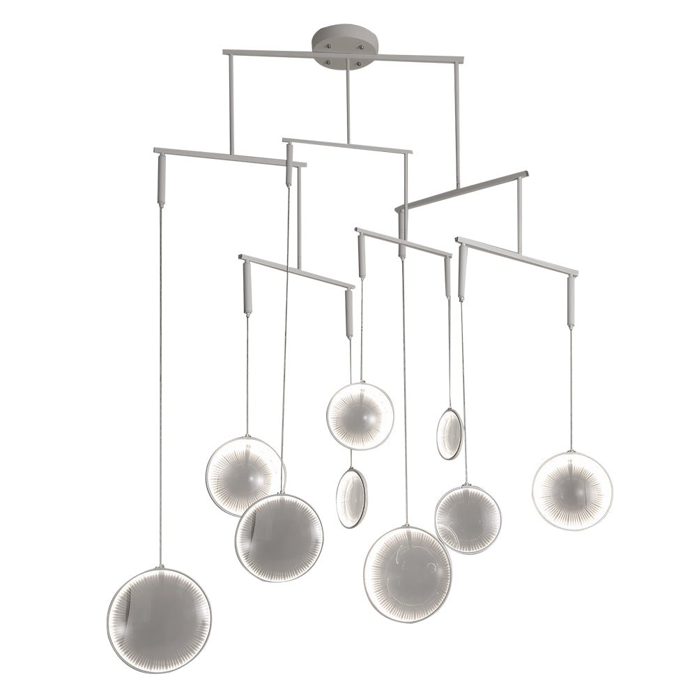 White acrylic ring LED focus chandelier, ninth product view