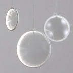 White acrylic ring LED focus chandelier, fourth product view