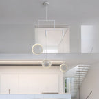 White acrylic ring LED focus chandelier, second product view