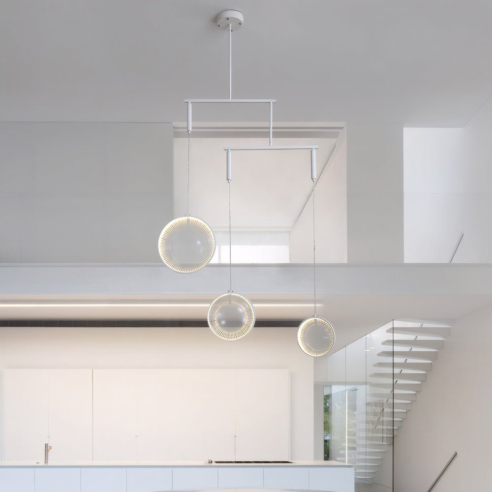 White acrylic ring LED focus chandelier, second product view
