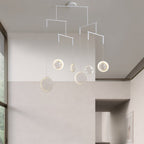 White acrylic ring LED focus chandelier, third product view