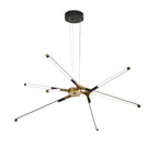 Black aluminium linear sputnik LED chandelier, seventh product view