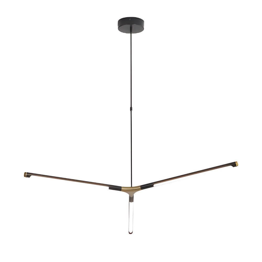 Black aluminium linear sputnik LED chandelier, sixth product view