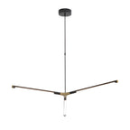 Black aluminium linear sputnik LED chandelier, sixth product view