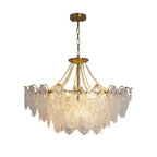 Electroplated metal and glass tiered French chandelier, tenth view