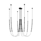 Black iron bamboo knot staircase chandelier, seventh product view