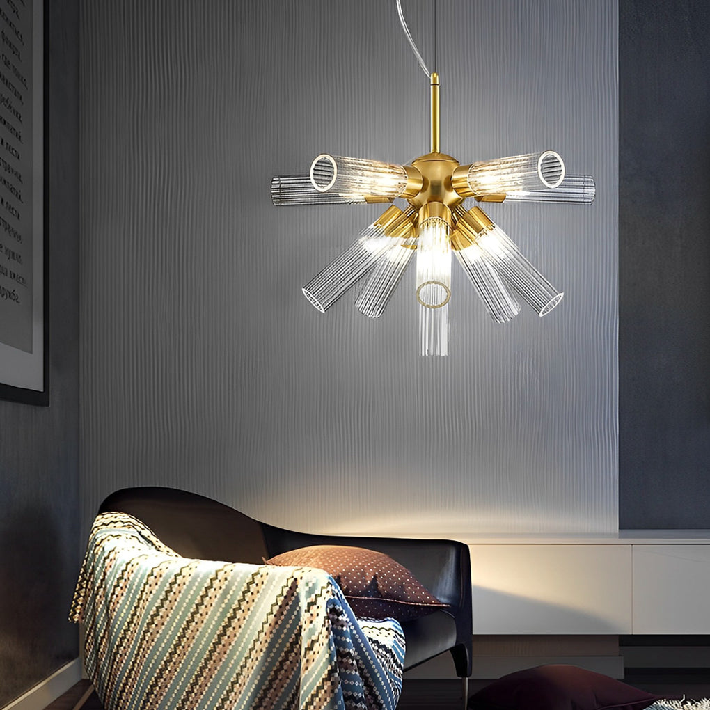 Copper acrylic tube sputnik chandelier, main product view