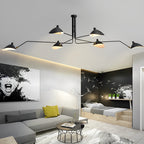 Black swing arm duckbill chandelier, main product view