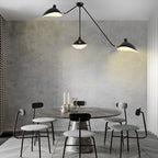 Three-light branch fixture with rotating shades, additional view