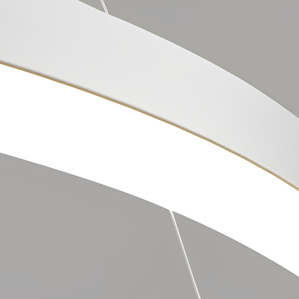 White iron concentric ring chandelier, eighth product view