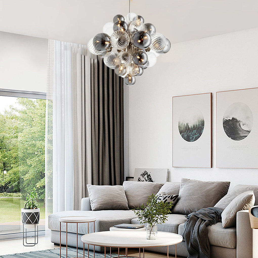 Post-modern glass bubble ball chandelier, third product view