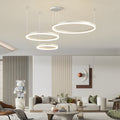 White iron concentric ring chandelier, main product view