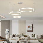 White iron concentric ring chandelier, main product view